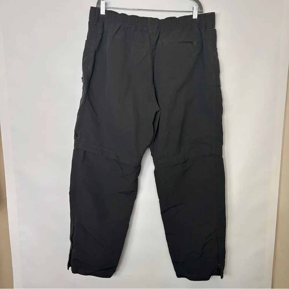 The North Face Mens Zip Off Pants Shorts XXL Gray Cargo Pockets with Belt